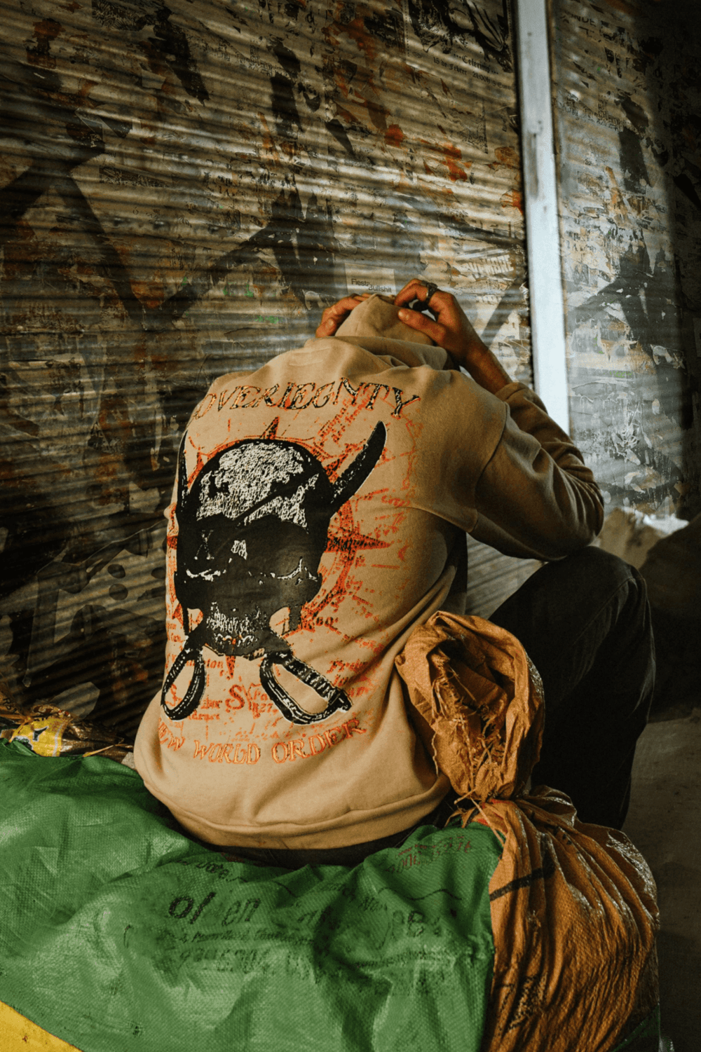 Beige Skull Hoodie - Sovereignty