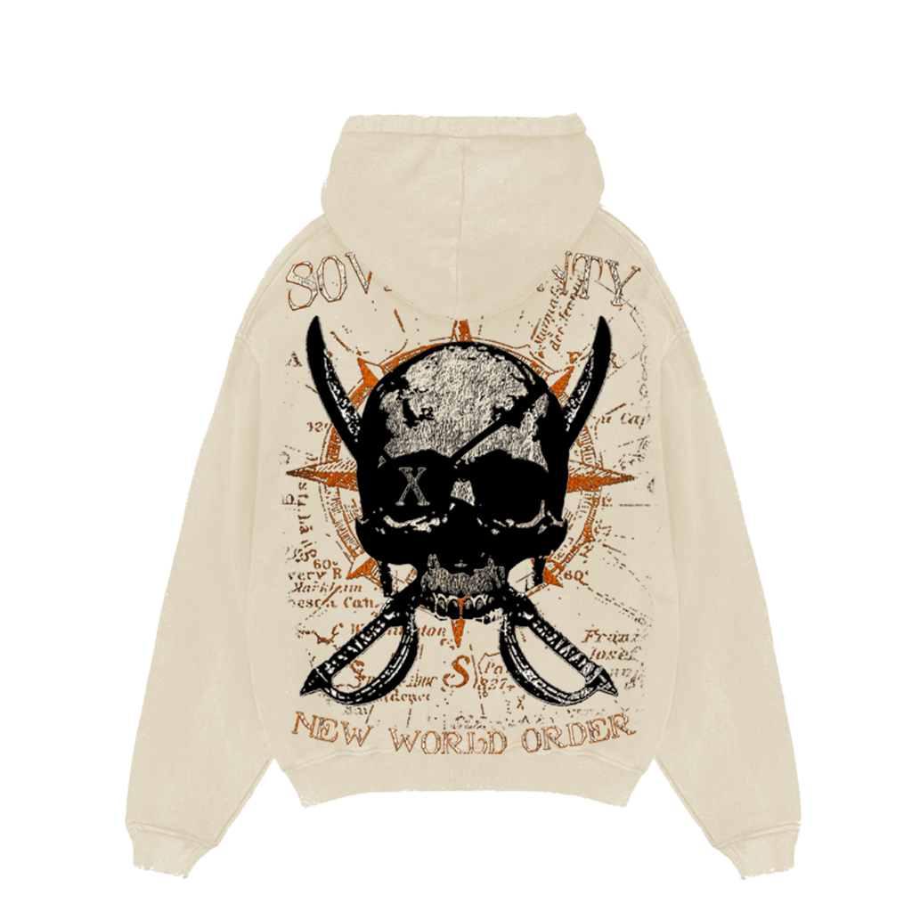 Beige Skull Hoodie - Sovereignty