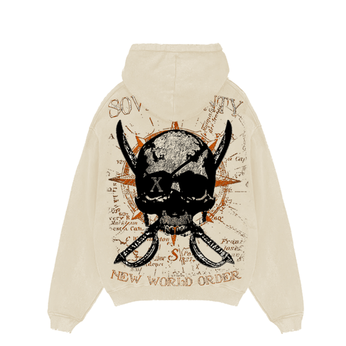 Beige Skull Hoodie - Sovereignty